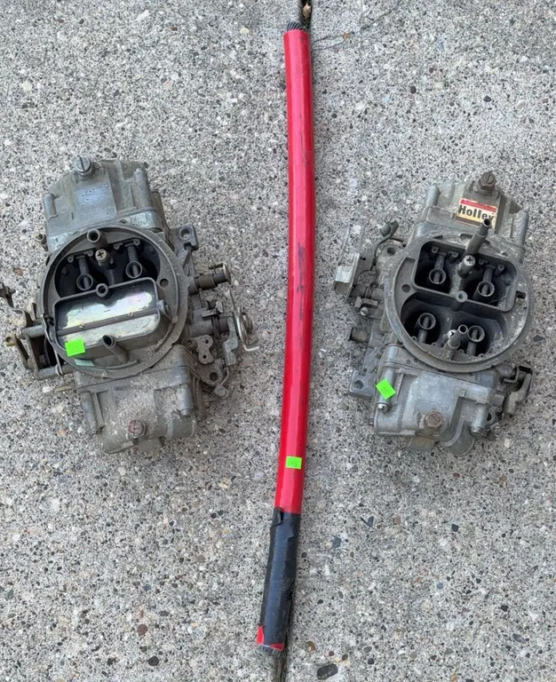 Holley 4-Barrel Carburetors and Red Insulated Cable