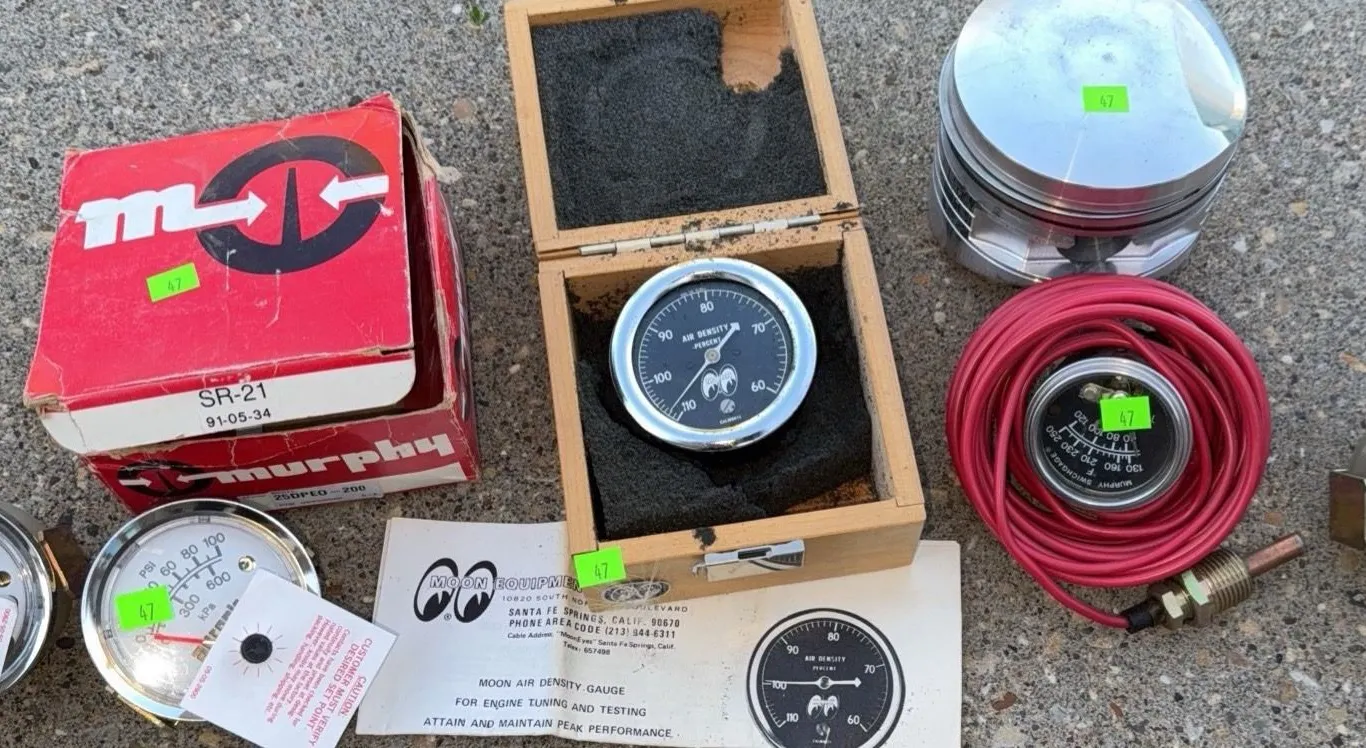 Engine Gauges and Piston Including Murphy and Moon Equipment