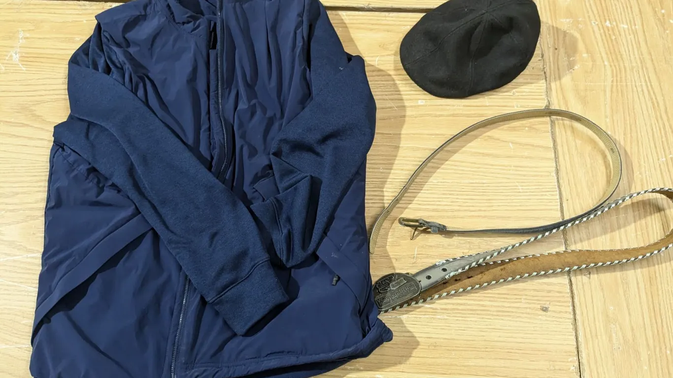 Size L Golf Sweater, Tower of London Flat Cap, (2) Men’s Belts