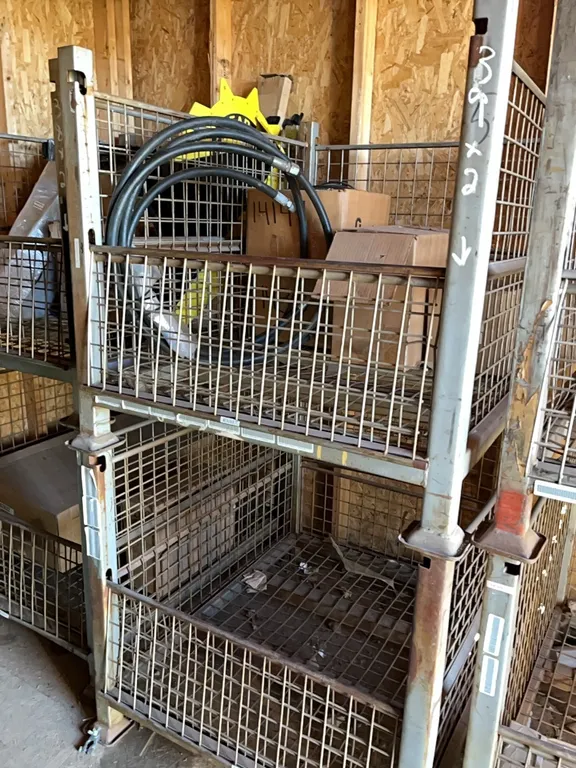 (2) Grey Metal Parts Storage Crates 34.5" x 40.5" x 32" **Contents not included**