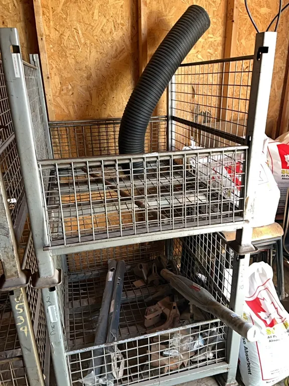 (2) Grey Metal Parts Storage Crates 34.5" x 40.5" x 32" **Contents not included**