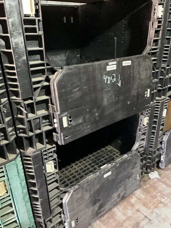 (2) Plastic Parts Storage Crates 48" x 34" x 40" **Contents not included**