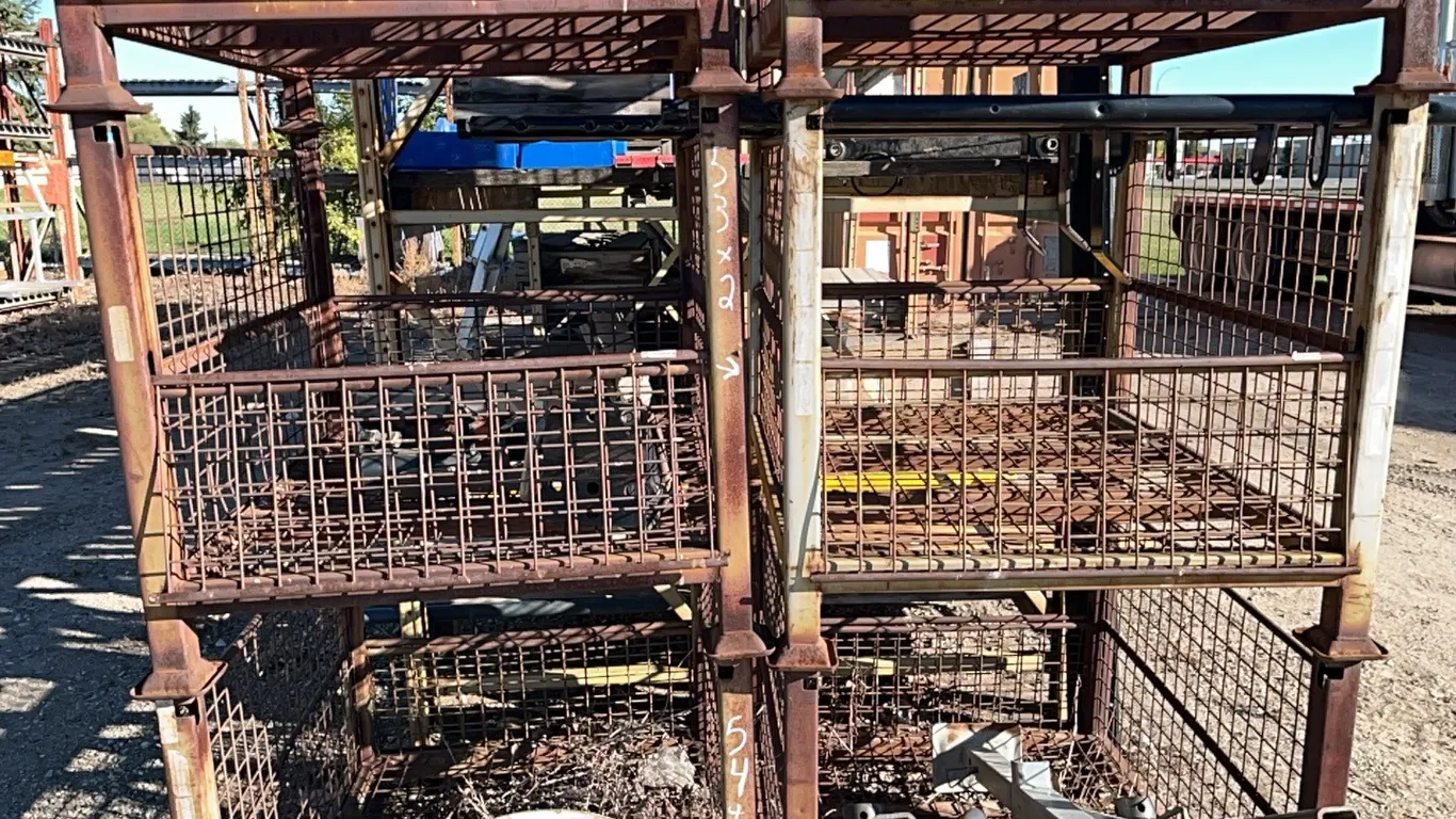 (2) Metal Parts Storage Crates