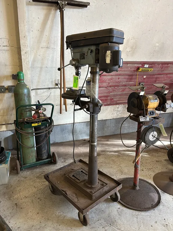 King Electric Drill Press With 1/2" Chuck, Electric Motor, and Rolling Cart