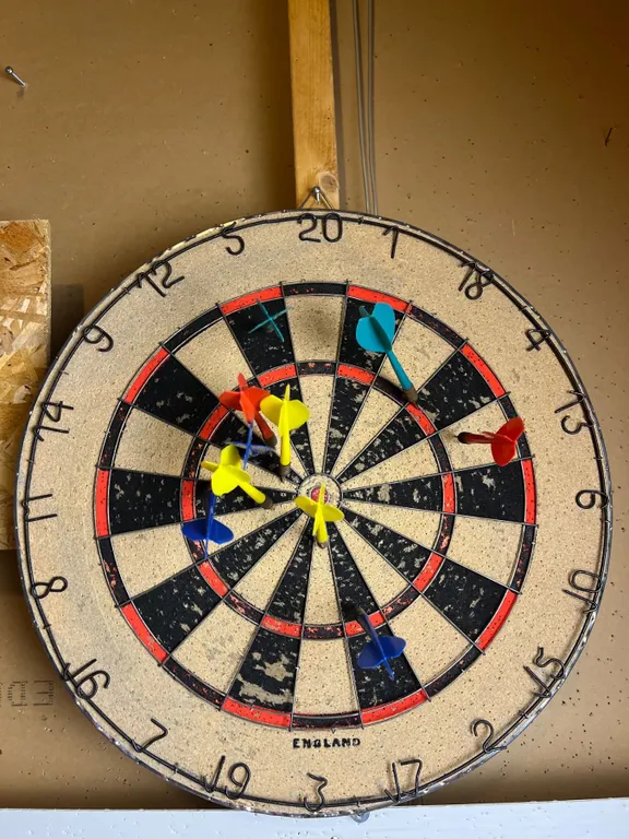 Dart Board with Darts