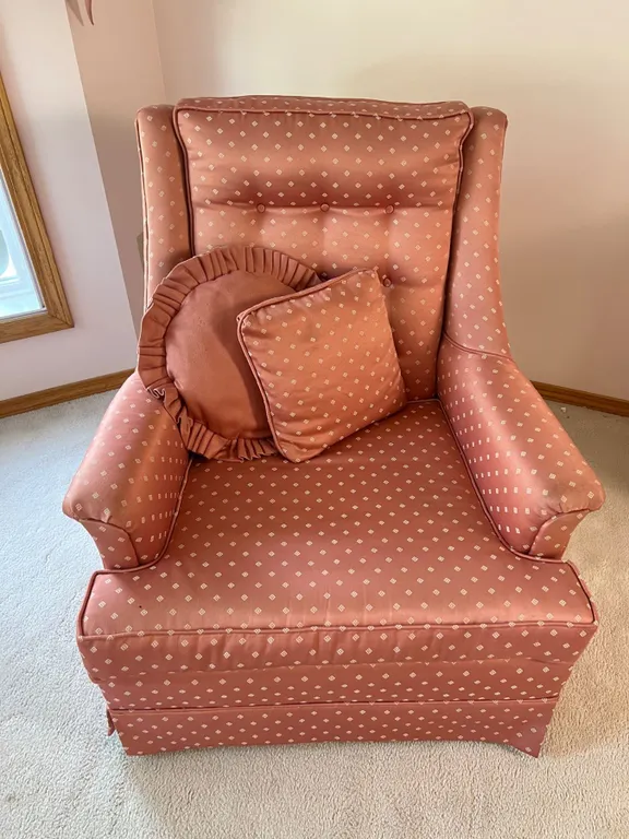 Pink Upholstered Armchair