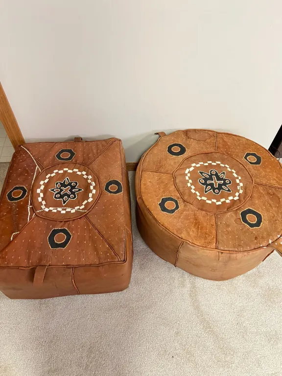 Leather Pouf's