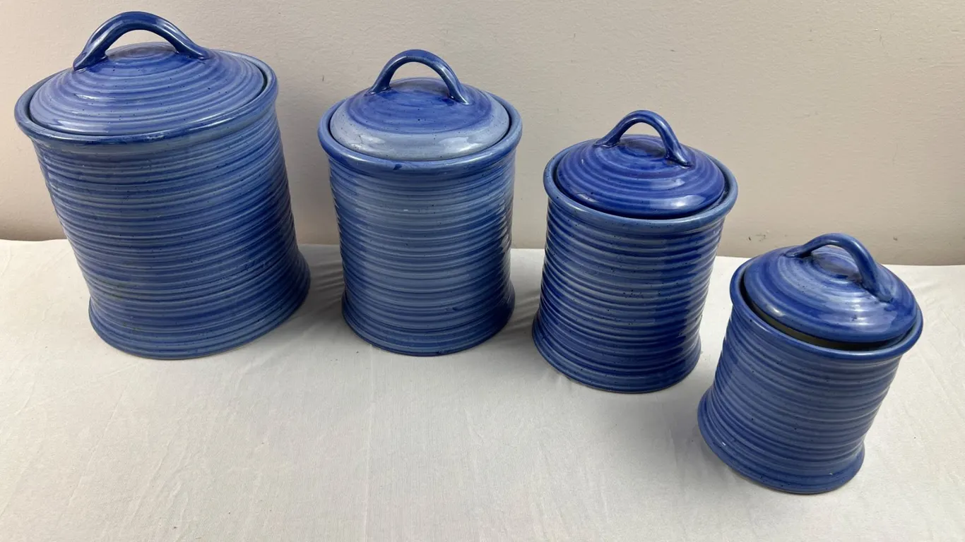 Blue Kitchen Canisters