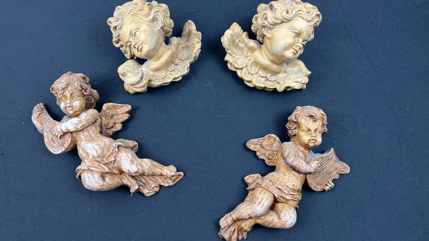 Carved Wooden Cherub's
