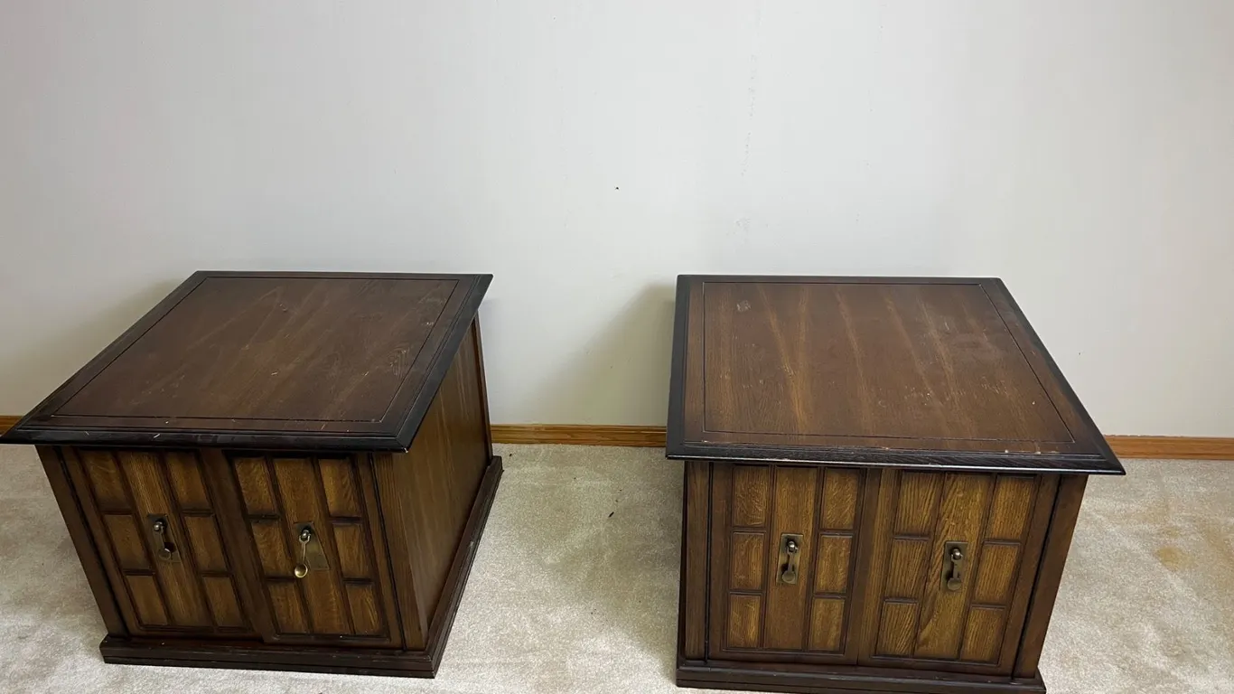 Wooden Side Tables with Storage