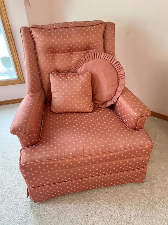 Pink Upholstered Armchair