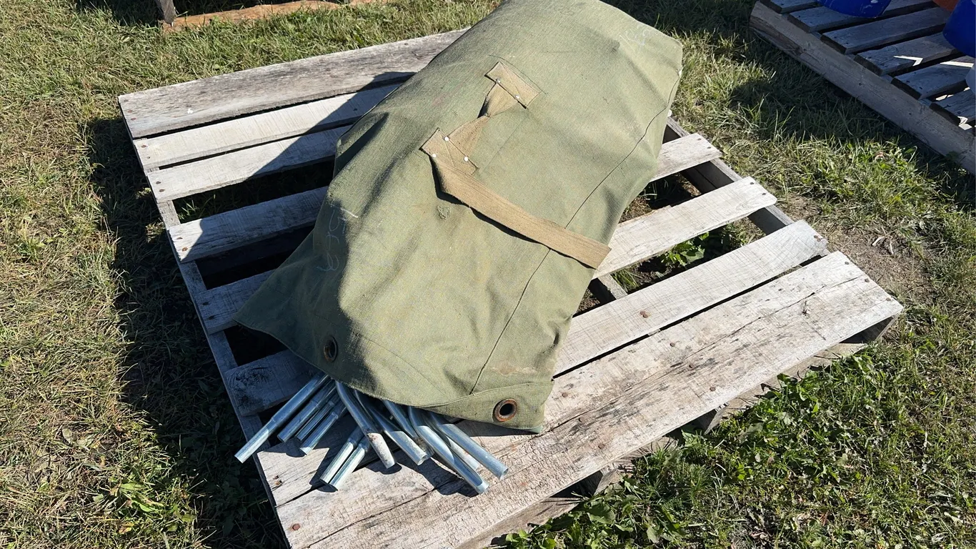 Tarp Tent w/ Canvas Carrying Bag - Unknown Size, Unknown if Complete *Unreserved*