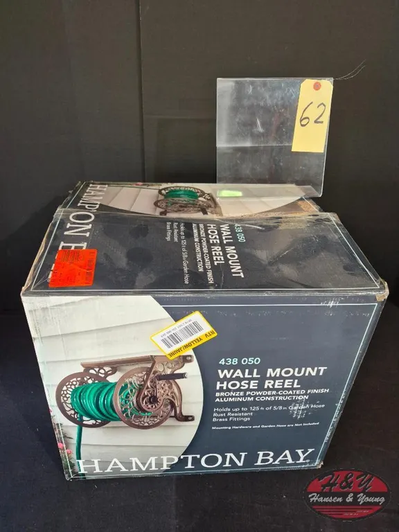 New 125 ft. Aluminum Decorative Garden Hose Wall Mounted Reel