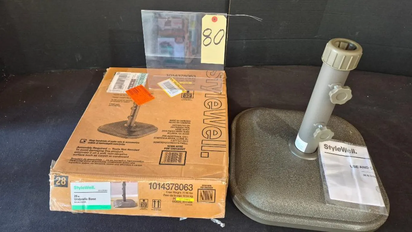 26 lb. Concrete and Resin Patio Umbrella Base in Brown