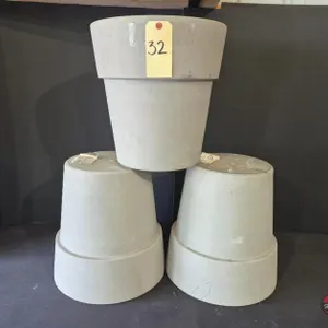 (3) New Vigoro Chauncey Gray Decorative High-Density Resin Planter