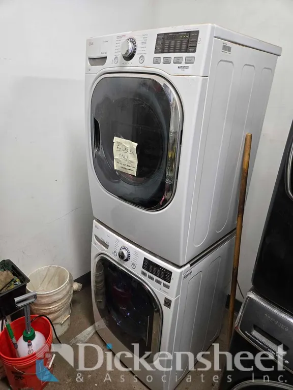 LG FRONT LOAD WASHER DRYER STACK - WHITE