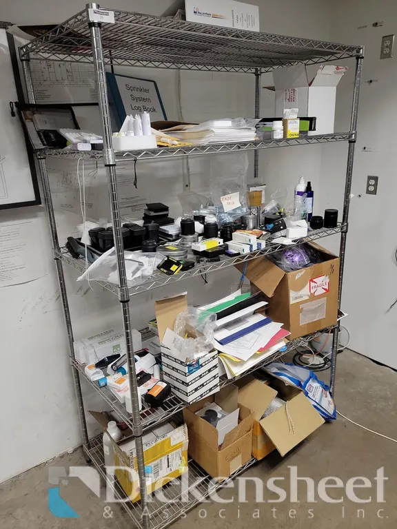 CHROME METRO STYLE SHELF WITH CONTENTS