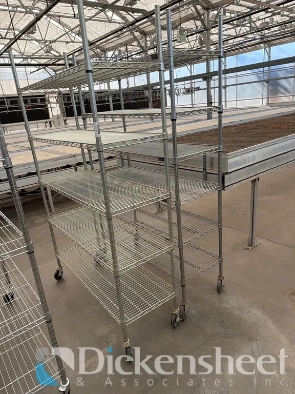 (2) CHROME METRO STYLE ADJUSTABLE WIRE RACKS