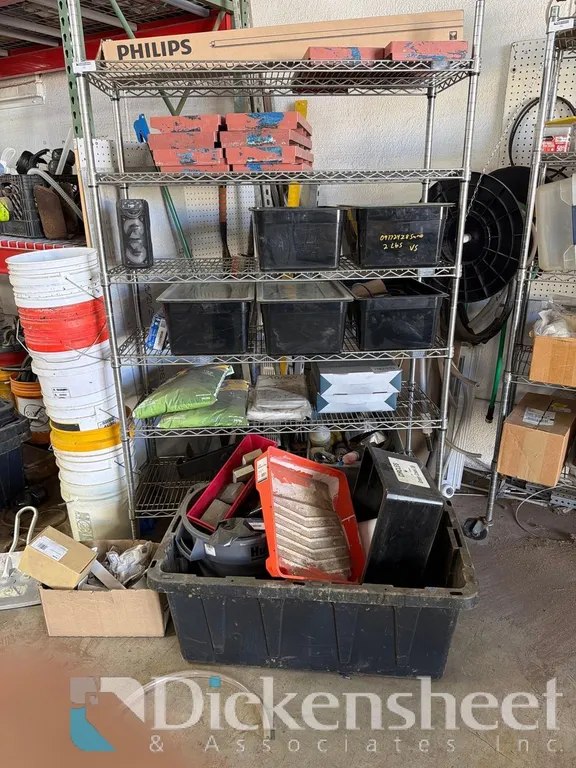 CHROME METRO STYLE WIRE RACK & CONTENTS