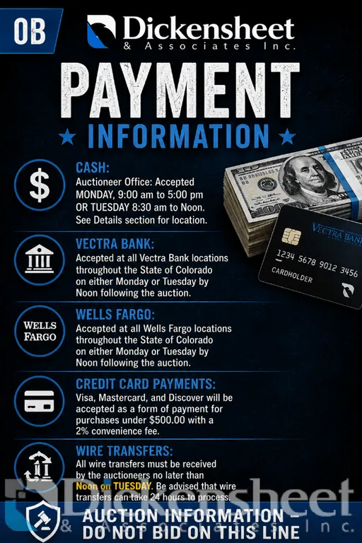 PAYMENT: ONLY THE FOLLOWING WILL BE ACCEPTED AS FORMS OF PAYMENT: