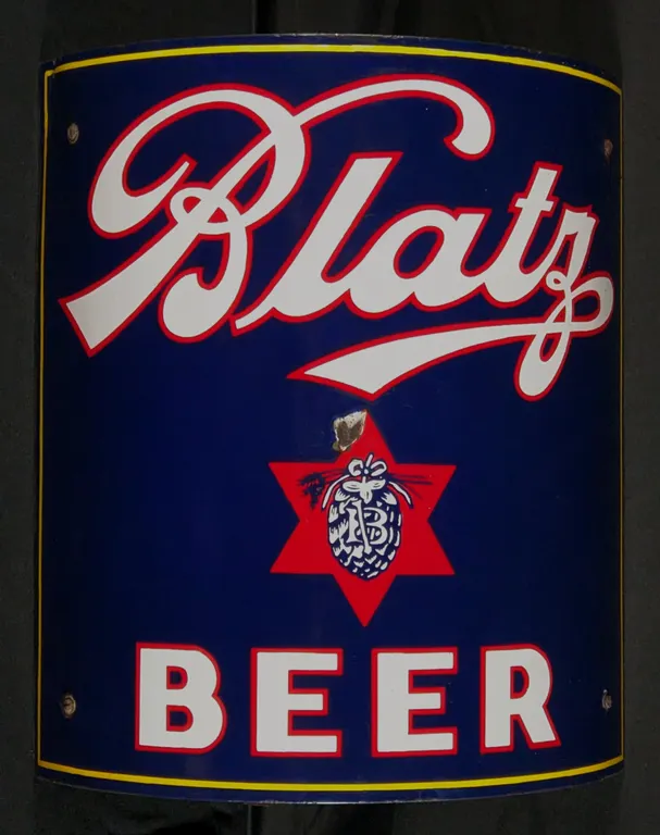 PORCELAIN CORNER SIGN BLATZ BEER MILWAUKEE WISCONSIN
