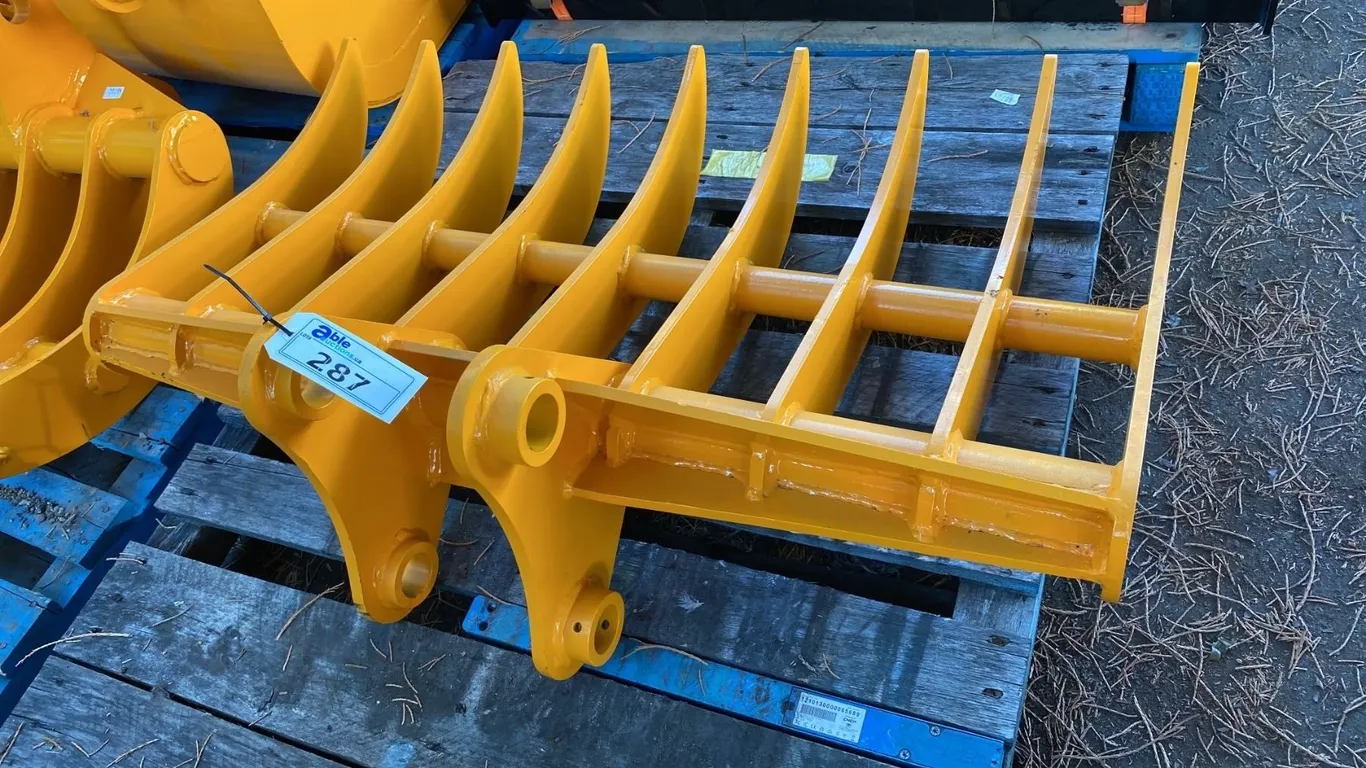 YELLOW HEAVY DUTY INDUSTRIAL MINI EXCAVATOR 44" RAKE ATTACHMENT *FITS CAT 305 EXCAVATORS*