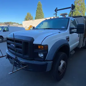 2008 FORD F450 SUPERDUTY, 2DR DUMP TRUCK, WHITE, VIN 1FDXF46R98EA14600,