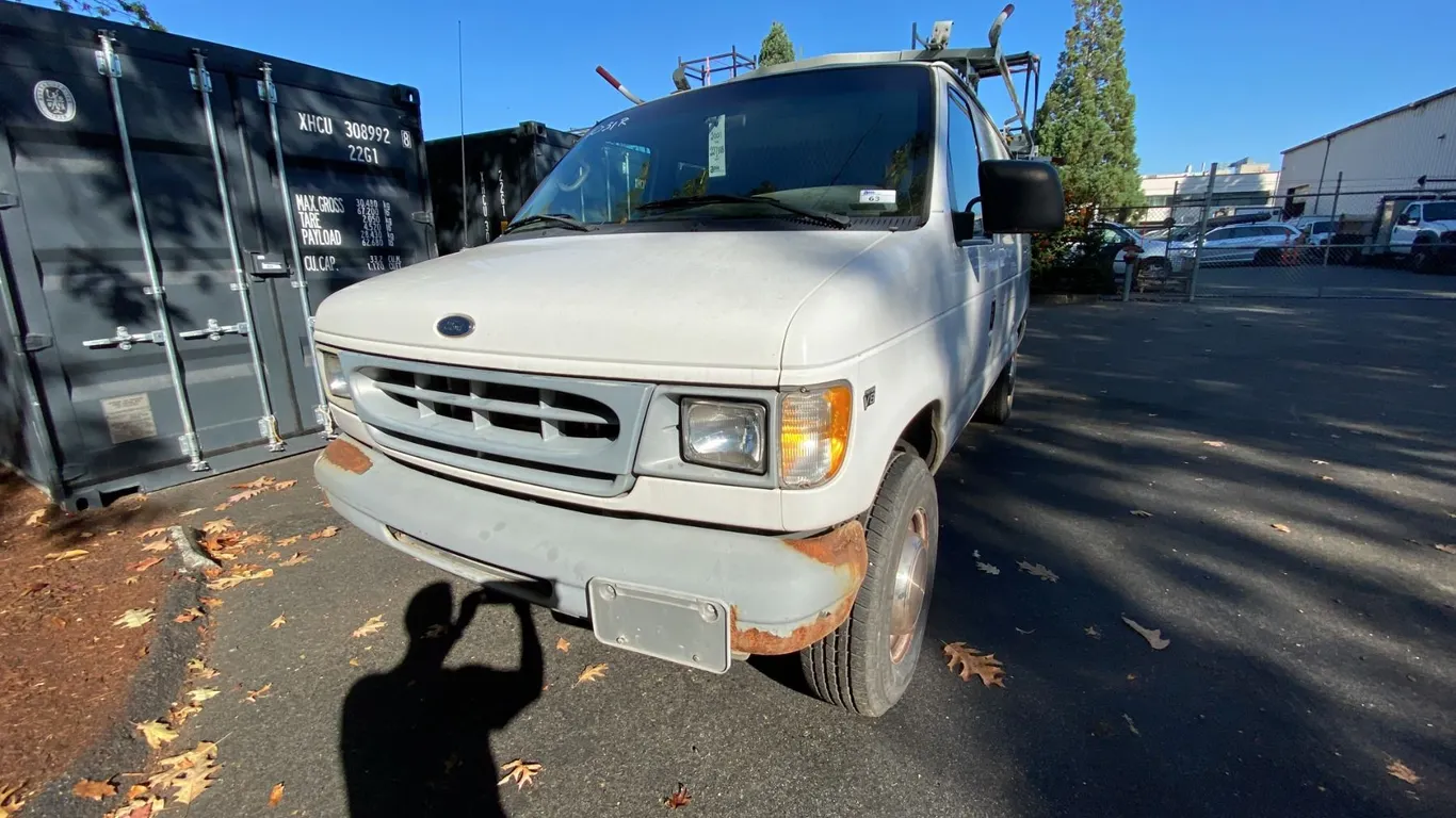 2001 FORD E250, 3DR CARGO VAN, WHITE, VIN 1FTNE24L91HA37588,