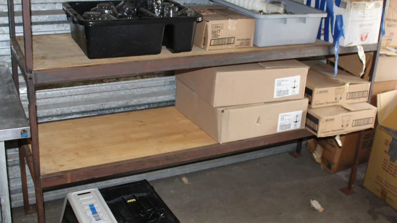 Metal and Wood Industrial Shelving Unit