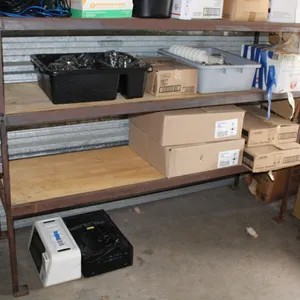 Metal and Wood Industrial Shelving Unit