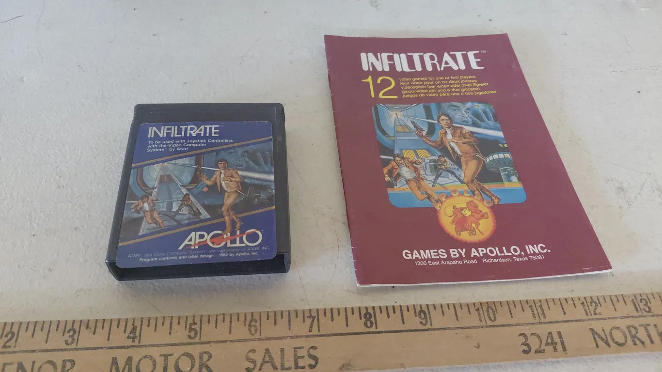 1982 Infiltrate Apollo Atari Game W/Booklet