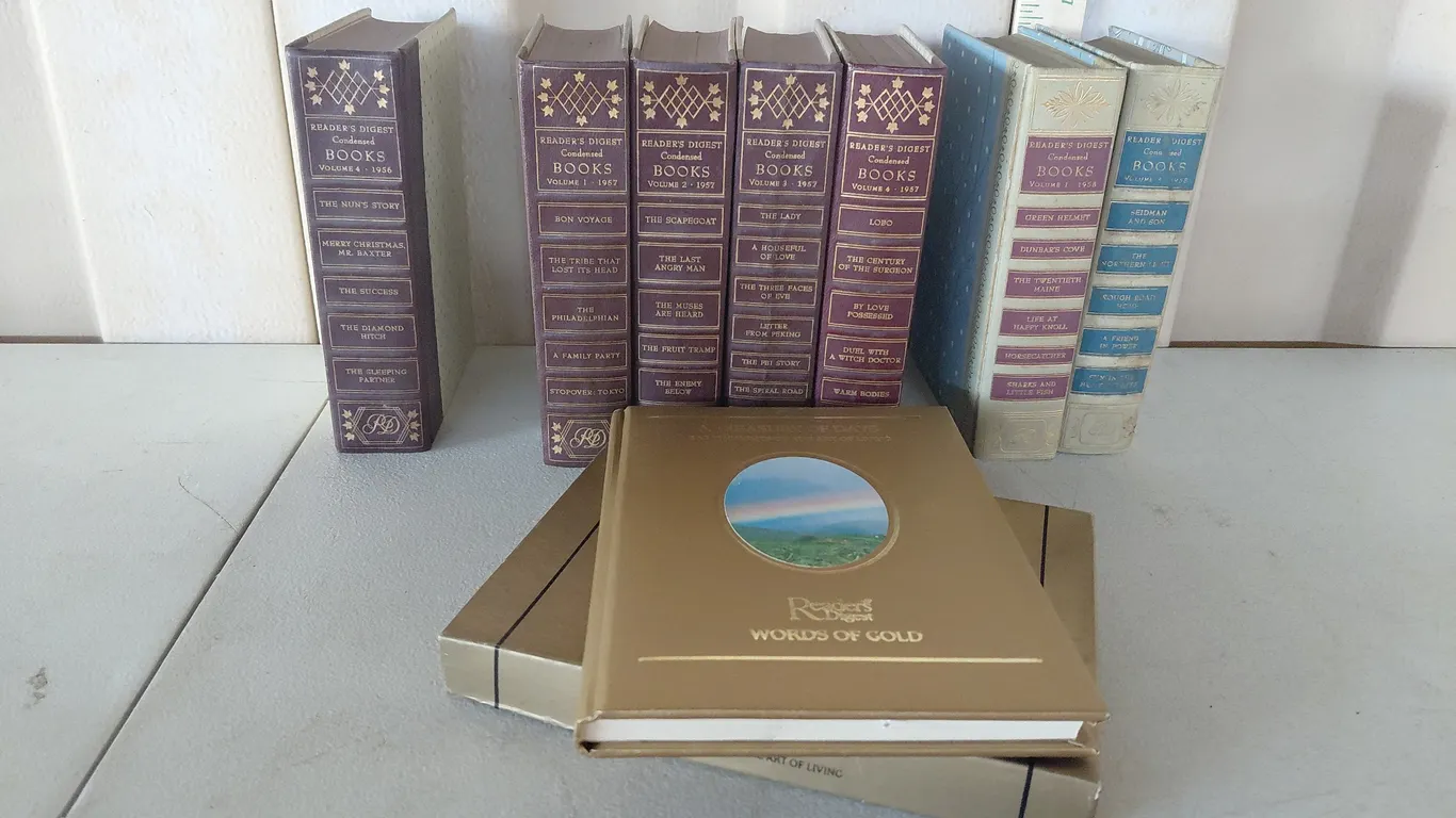 1950s Readers Digest Hardback Novel Books-1957 Vol. 1-4, Etc.