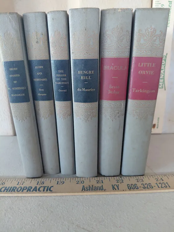 6 Vintage Nelson Doubleday, Inc. Hardback Books-Little Orvie, Dracula, Hungry Hill, The N***** Of Th
