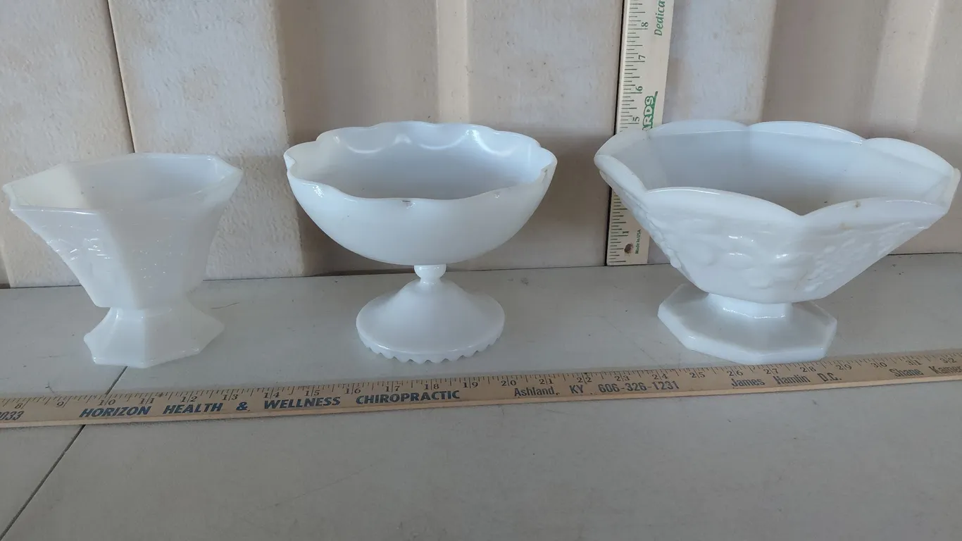 Vintage Milk Glass Compotes