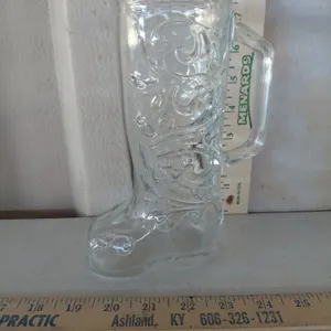 Vintage Clear Glass Cowboy Boot Mug
