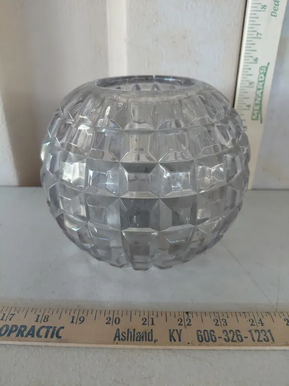 Large Clear Pressed Glass Vase 5.5" Tall