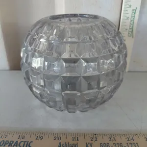 Large Clear Pressed Glass Vase 5.5" Tall