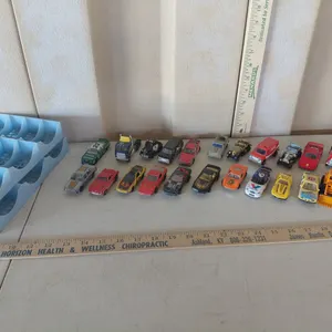 2 Plastic Trays & Assorted Cars-Hong Kong, Road Champs, Majorette, Maisto, Etc.