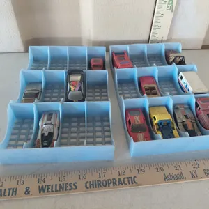 2 Plastic Trays & 12 Assorted Hot Wheels Cars