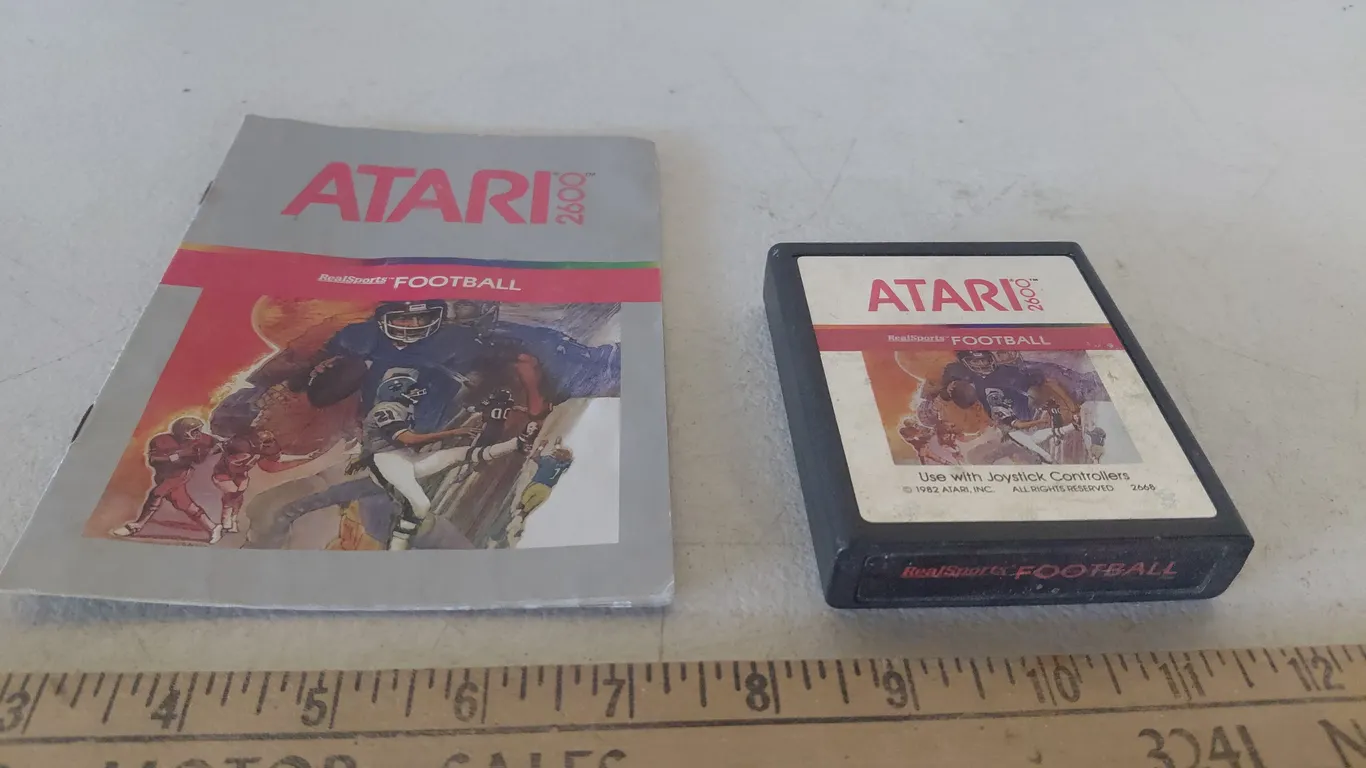 1982 Atari 2600 Realsports Football Game W/Booklet