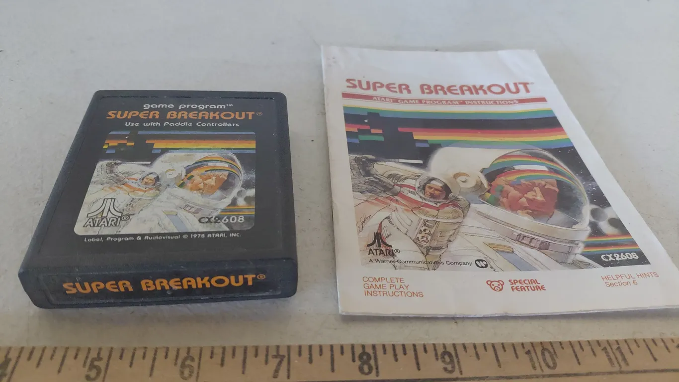 1978 Super Breakout Atari Game W/Booklet