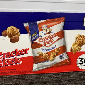 *NEW* Cracker Jack Original Caramel Coated Popcorn & Peanuts, 30 Bags - Best By: 1/26/2027