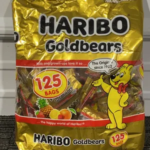 *NEW* Haribo Goldbears Gummi Candy, 125 Mini Pouches - Best By: 3/2027