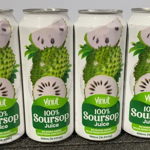 *NEW* Vinut 100% NFC Soursop Juice Drink, 4 Cans, 16.9oz Cans - Best By 3/2027