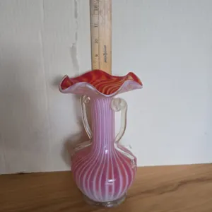 1950s Murano candy cane glass vase