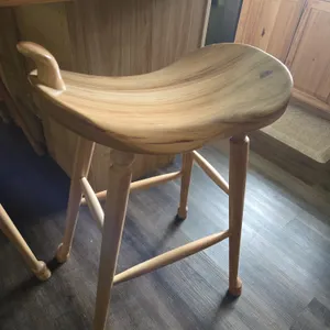 Amish made natural hickory western style bar stool
