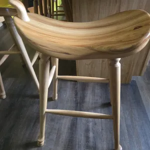 Amish made natural hickory western style bar stool