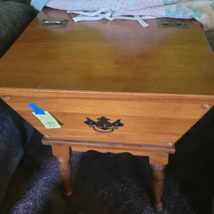 Antique Walnut porcelain wheeled library table