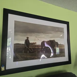 Vintage Frants henningsens the plowman framed print