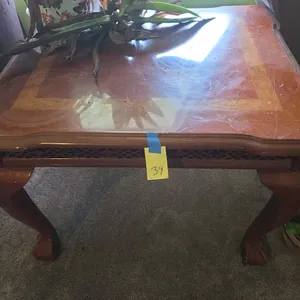 Vintage French style carved mahogany clawfoot side table